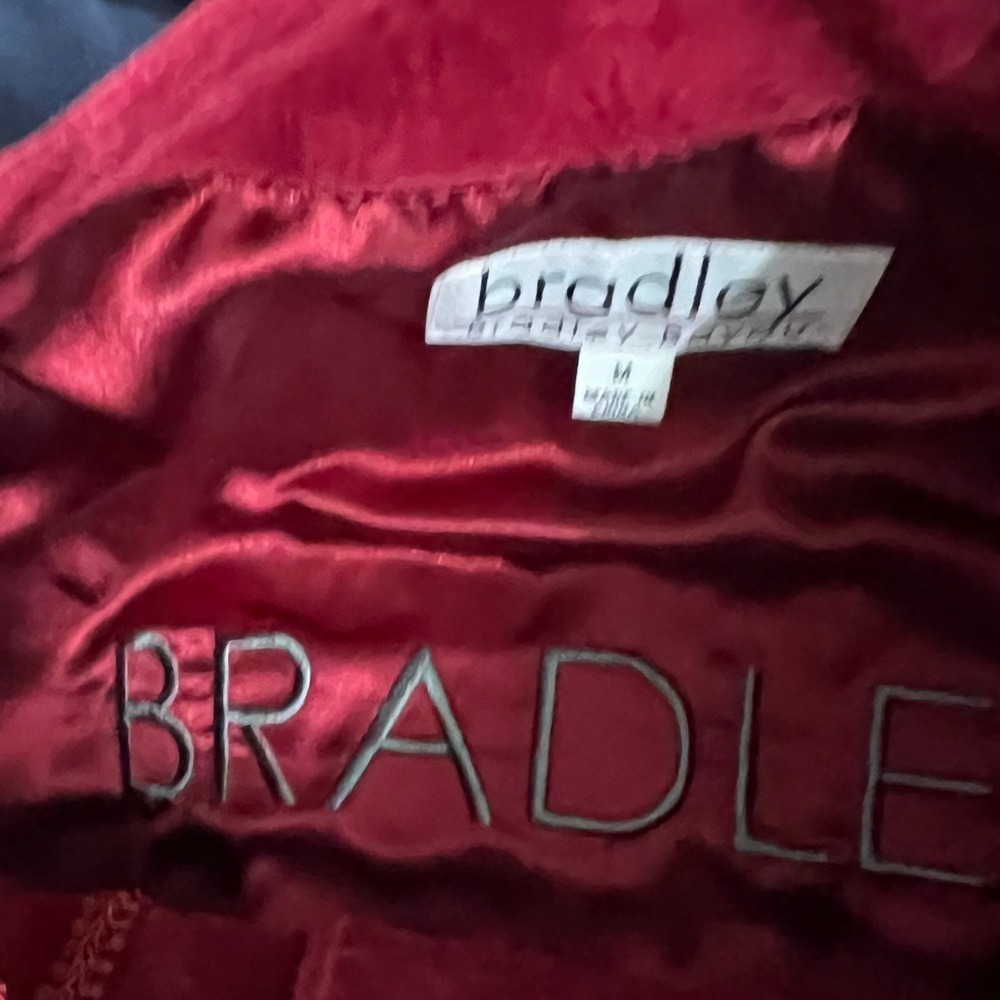 Bradley Bayou Red Suede Grommet Trimmed Long Sleeve Jacket Coat Women's Medium - Picture 9 of 12